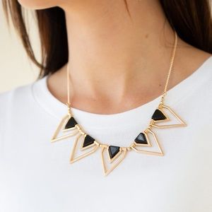 Gold and Black Necklace w/earrings
